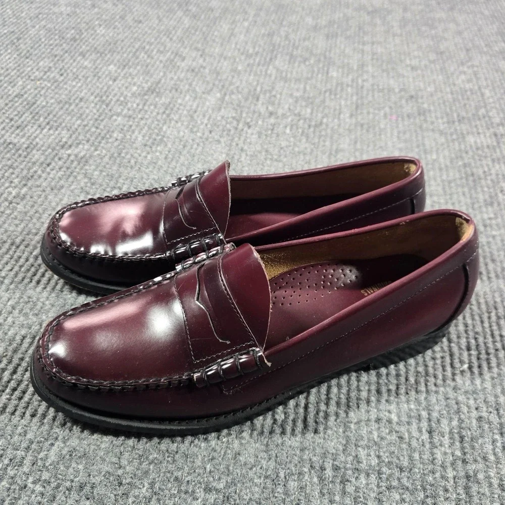 G.H. Bass Weejuns Larson Shoes Mens Size 10.5 D Burgundy Leather Dress Loafers